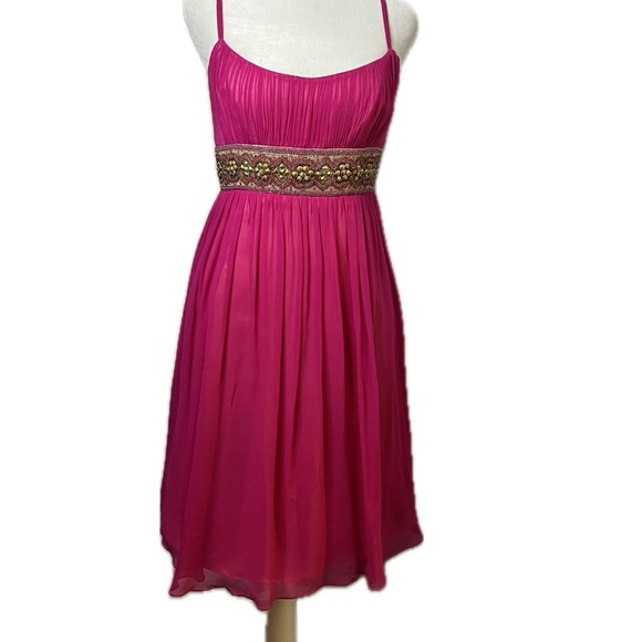 Adrianna Papell Dresses & Skirts - Adrianna Papell Evening Pink Thin Strap Silk Dress – Size 4